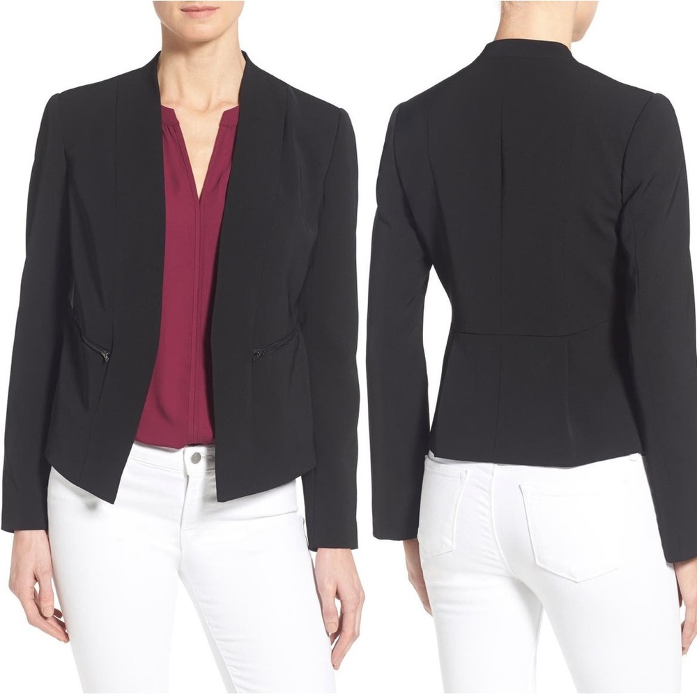 Halogen Zip Pocket Open Jacket Blazer - image 1